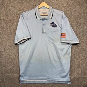 GHSA Umpire Polo Smitty Powder Blue Shirt Mens XL Baseball Softball Short Sleeve